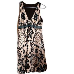 Nicole by Nicole Miller Women’s Silk Sleeveless Fit & Flare V-neck Dress 10 m